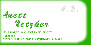 anett metzker business card